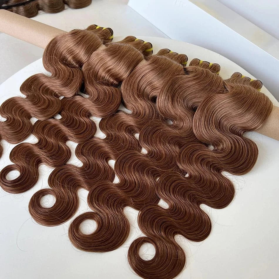 #27 #30 Colored Honey Blonde Human Hair Bundles 10A Grade Body Wave 16-24 Inches 100% Raw Human Hair Extensions Weave For Women - Goodluck Hair