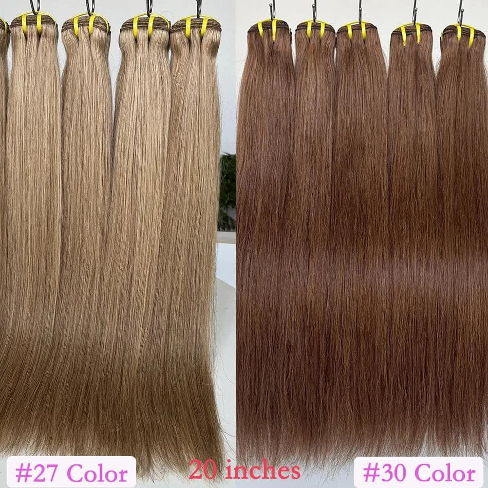 10A Grade #27 #30 Colored Honey Blonde Straight Human Hair Bundles 16-24 Inches 100% Raw Human Hair Extensions Weave For Women - Goodluck Hair