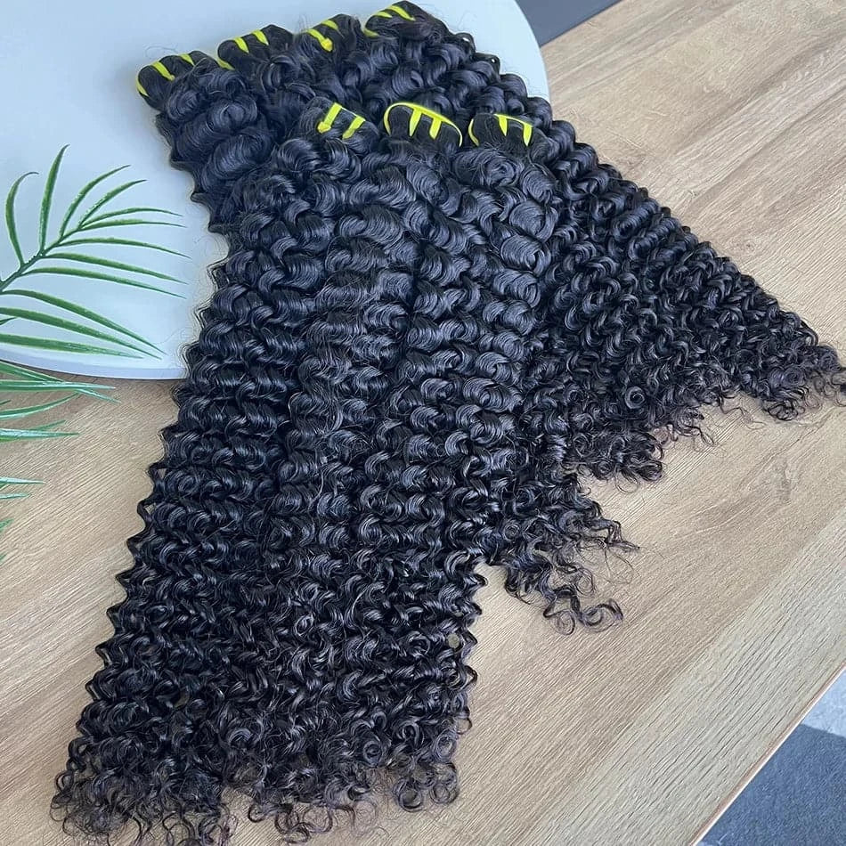 Maki 10A Grade Deep Curly 100% Raw Human Hair Bundles 10-30 inches Bouncy Curly Hair Weave Extensions - Goodluck Hair