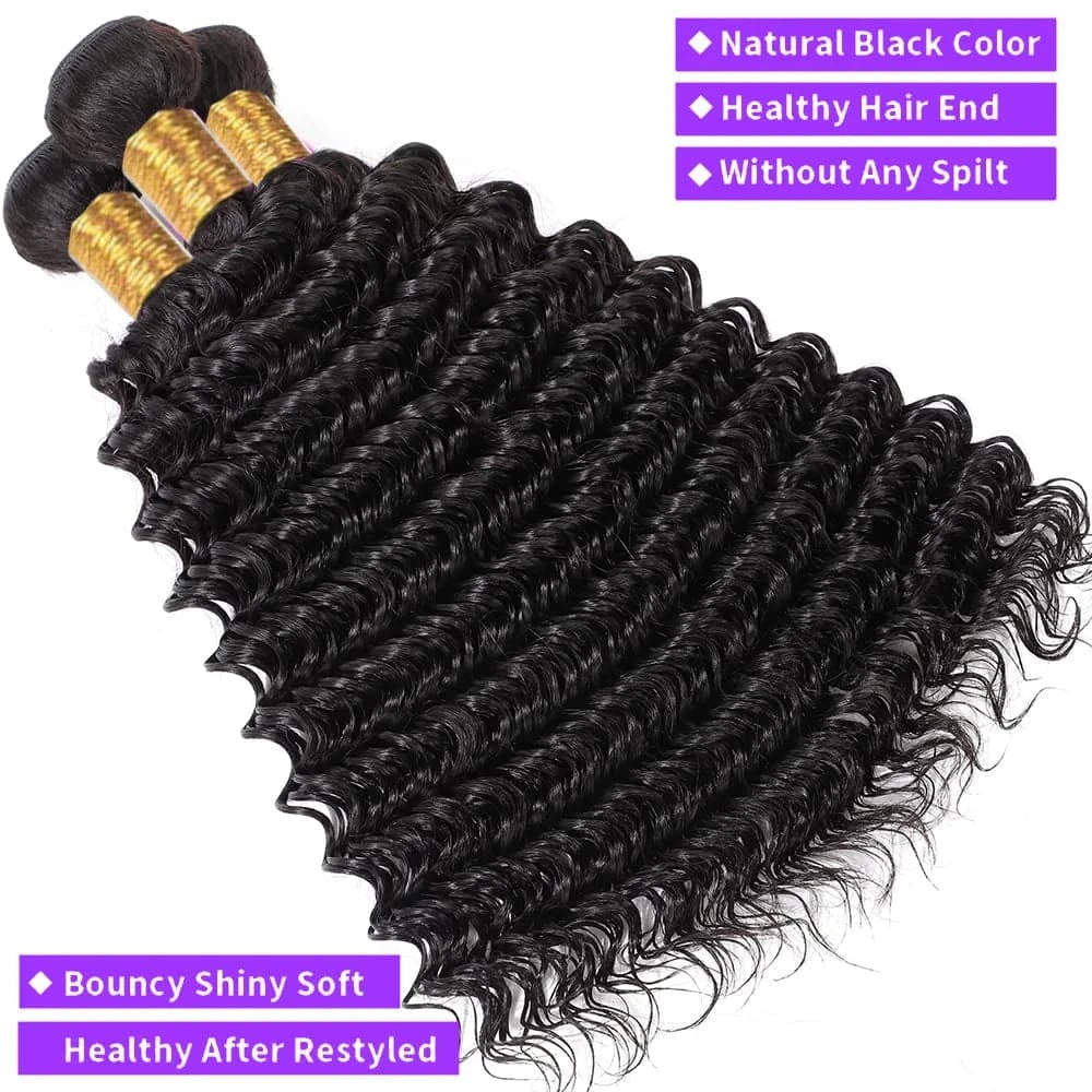 Brazilian virgin Hair Unprocessed Deep Wave Bundle