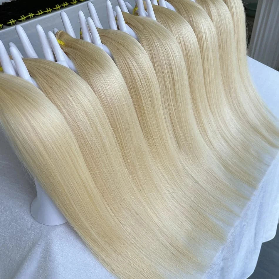 1/3/4 Pcs Straight Human Hair Bundles 613 Blonde Colored 10-30 Inch Brazilian 10A 100% Human Hair Weave Remy Hair Extensions - Goodluck Hair