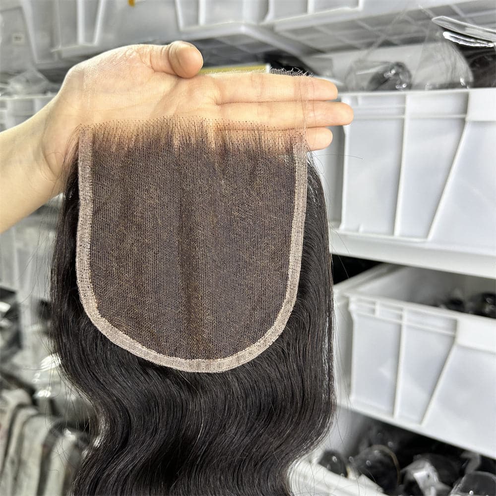 goodluck 5*5 HD lace closure body wave texture super small knots preplucked