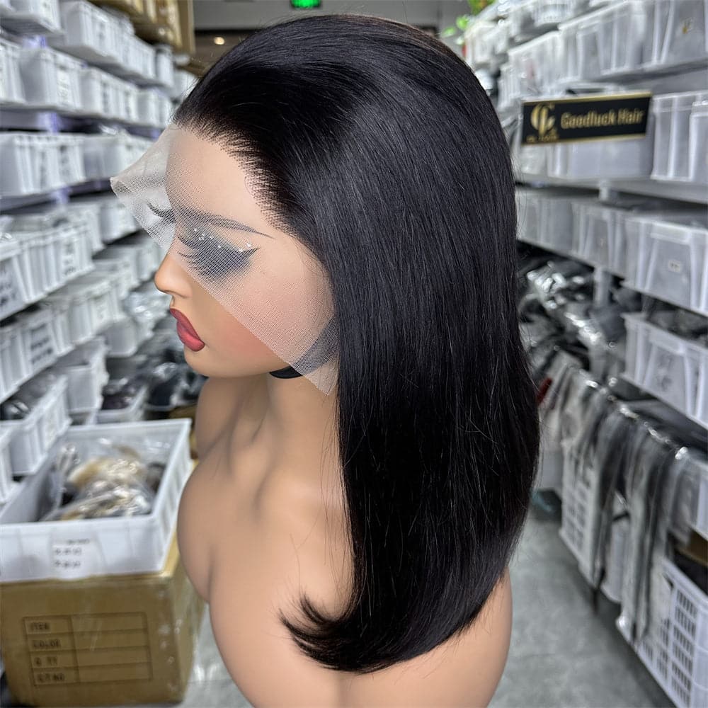 Natural Black 13x4 Full Frontal Bob Wig For Wholesale - Goodluck Hair