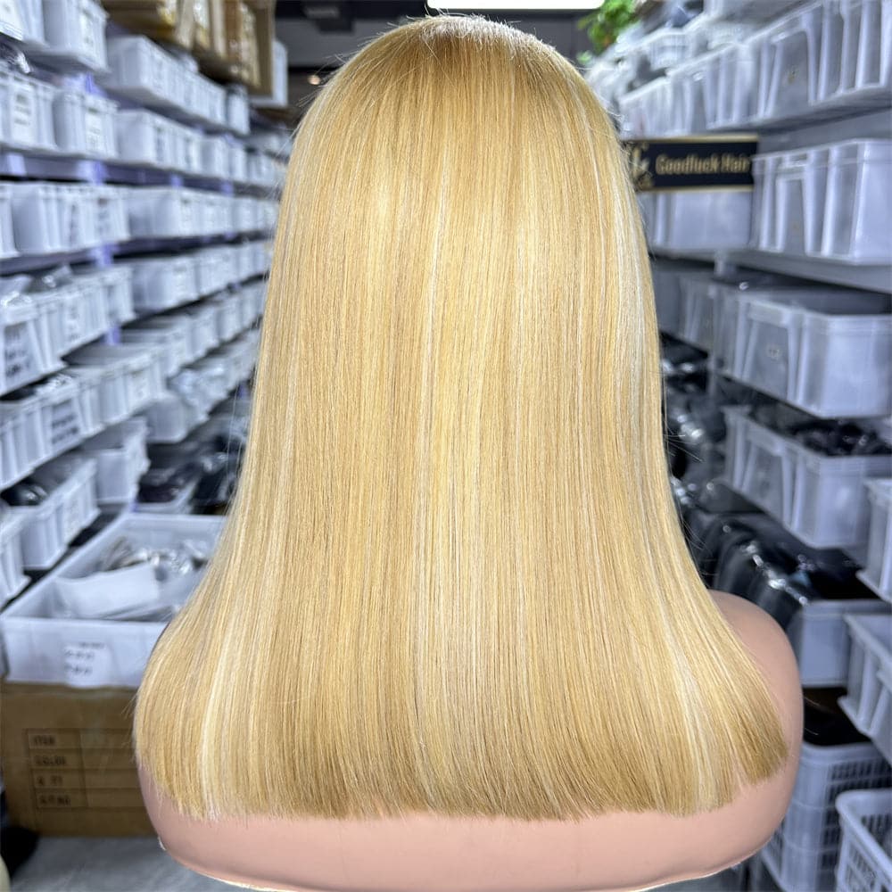 P27/613# Highlight Color 13x4 Full Frontal Bob Wig For Wholesale - Goodluck Hair