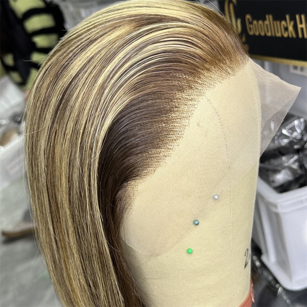 Highlight P4/27 Color 13x4 Full Frontal Bob Wig For Wholesale - Goodluck Hair