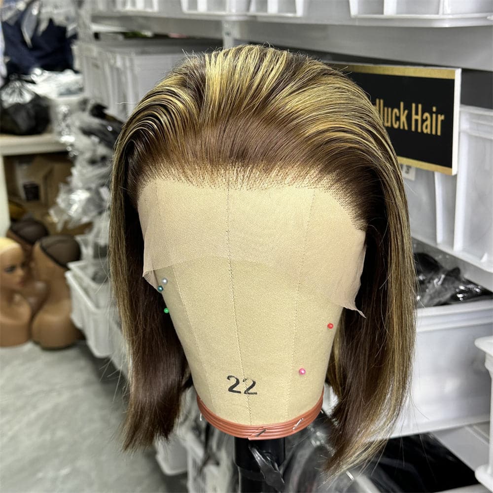 Highlight P4/27 Color 13x4 Full Frontal Bob Wig For Wholesale - Goodluck Hair