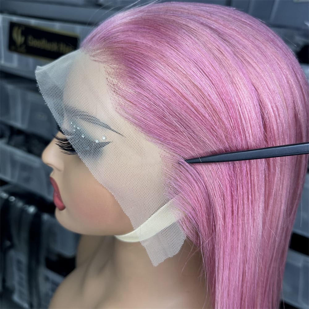 Hot Pink Color 13x4 Full Frontal Bob Wig For Wholesale - Goodluck Hair