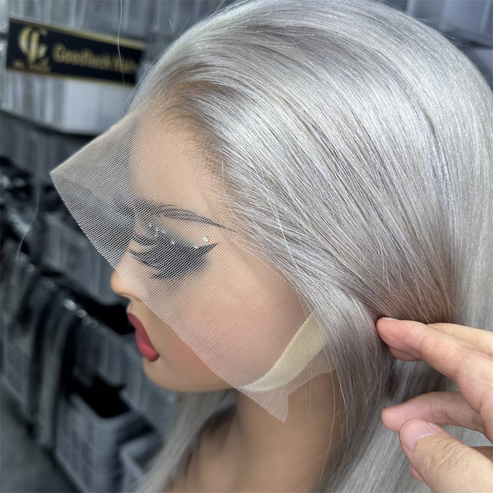 Silver Color 13x4 Full Frontal Bob Wig For Wholesale - Goodluck Hair