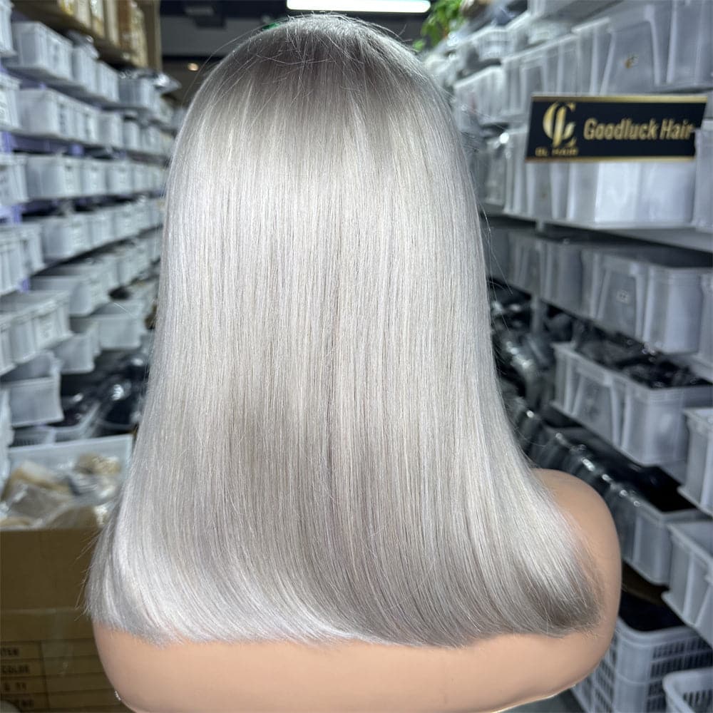 Silver Color 13x4 Full Frontal Bob Wig For Wholesale - Goodluck Hair